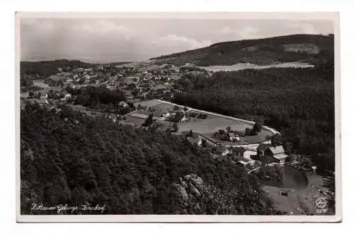 Foto Ak Zittauer Gebirge Kurort Jonsdorf Talblick zum Kurhaus u. Gondelfahrt