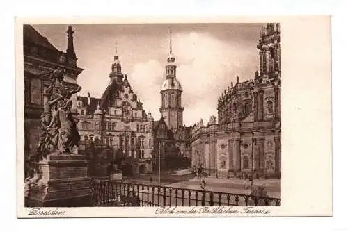 Ak Dresden Blick von der Brühlschen Terrasse 1930