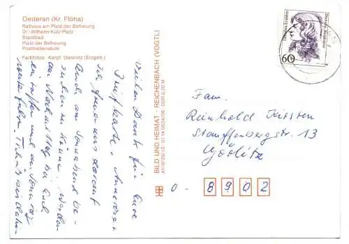 Ak Oederan Kreis Flöha Rathaus am Platz der Befreiung