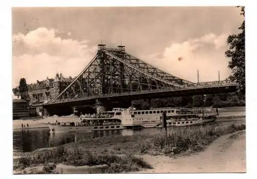 Foto Ak Dresden Loschwitz Elbbrücke Blaues Wunder 1966