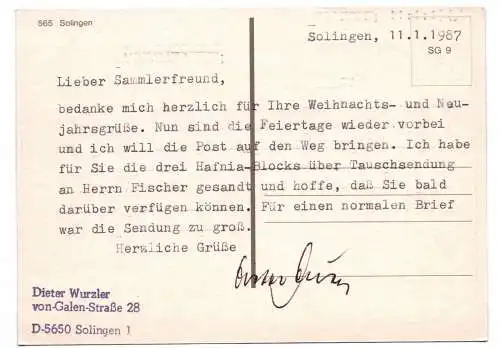 Ak Gruß aus Solingen 1987