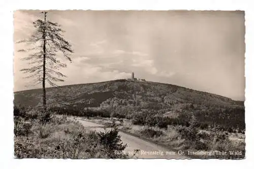 Foto Ak Blick vom Rennsteig zum großen Inselberg Thüringer Wald 1957