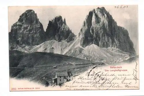 Ak Sella-Joch Die Langkoflgruppe 1903