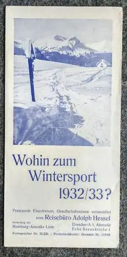 Damüls Wohin zum Wintersport 1932/33 alter Reiseprospekt