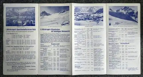 Damüls Wohin zum Wintersport 1932/33 alter Reiseprospekt