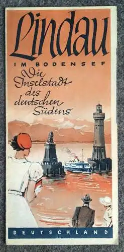 Lindau im Bodensee Die Inselstadt des deutschen Südens alter Reise Prospekt