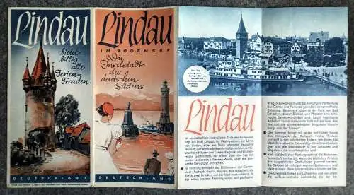 Lindau im Bodensee Die Inselstadt des deutschen Südens alter Reise Prospekt