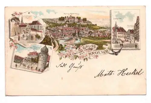 Litho Ak Gruss aus Kronach 1902