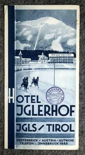 Hotel Iglerhof Igls Tirol alter Reiseprospekt