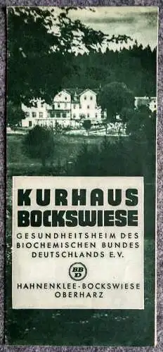 Reiseprospekt Kurhaus Bockwiese Gesundheitsheim alter Prospekt