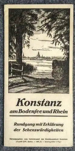 Konstanz am Bodensee und Rhein Rundgang mit Erklärung 1937Reiseführer