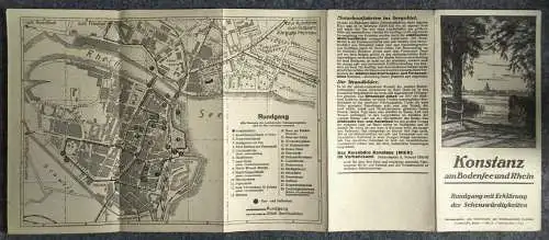 Konstanz am Bodensee und Rhein Rundgang mit Erklärung 1937Reiseführer