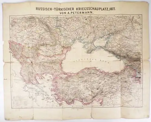 Landkarte Russisch Türkischer Krieg 1877 Petermann Justus Perthes Gotha