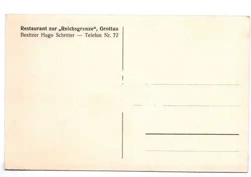 Ak Grottau Restaurant zu Reichsgrenze Böhmen Hrádek nad Nisou