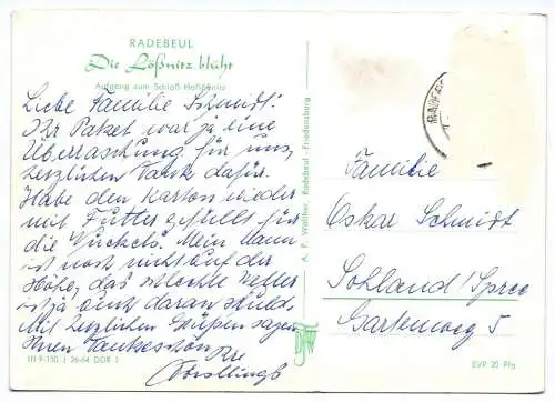 Ak Radebeul Die Lößnitz blüht Aufgang zum Schloss Hoflößnitz DDR
