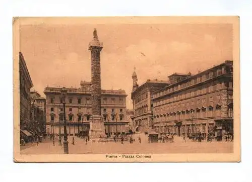 Ak Roma Piazza Colonna 1913 Rom Italien