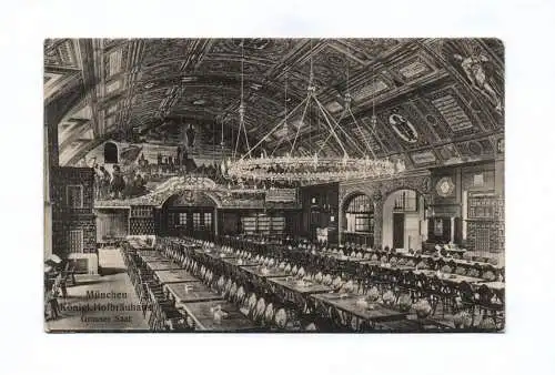 Ak München Königliches Hofbräuhaus Grosser Saal  1910