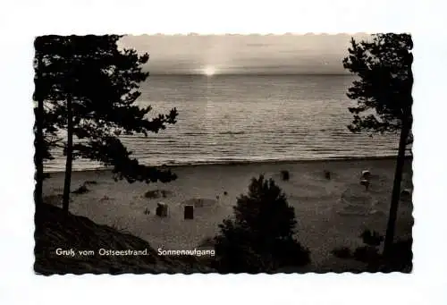 Ak Gruß vom Ostseestrand Sonnenaufgang 1964 DDR