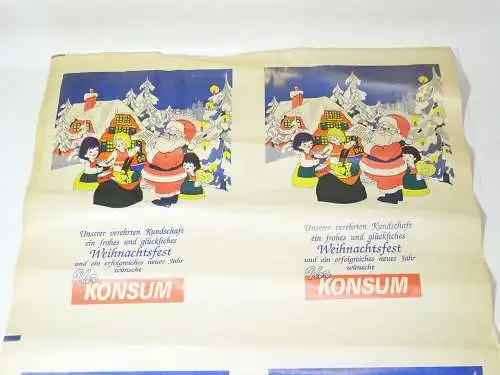 Bogen Konsum 4 x Weihnachtspapier DDR HO Weihnachten Papier