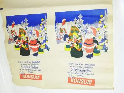  Bogen Konsum 4 x Weihnachtspapier DDR HO Weihnachten Papier