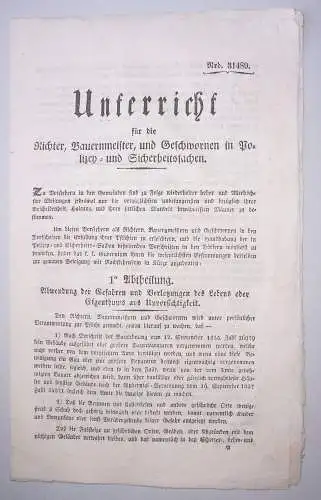 Dekret Alois Graf v Ugarte Mähren Schlesien 1844 Brünn Gefahren beim Bau