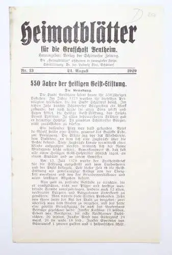 Heimatblätter für die Grafschaft Bentheim 1929 Nr. 13 Schüttorfer Zeitung