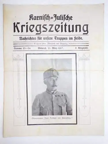 Karnisch Julische Kriegszeitung 1 Wk WW1 Zeitung