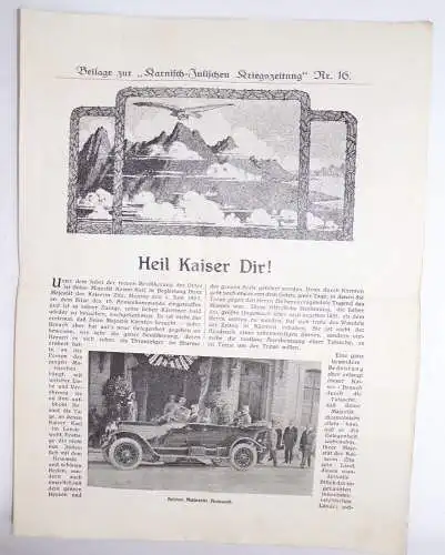 Karnisch Julische Kriegszeitung 1 Wk WW1 Zeitung