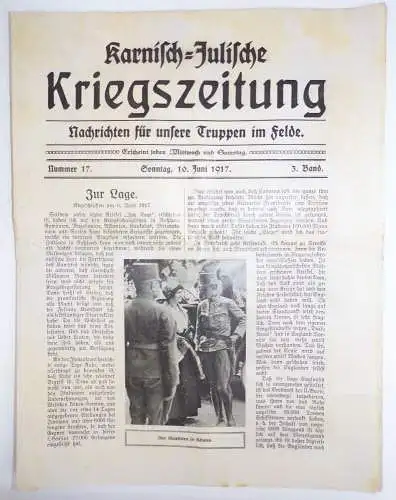 Karnisch Julische Kriegszeitung 1 Wk WW1 Zeitung