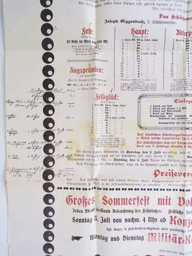 Plakat 1910 Landsberg Lech Herkomerfestschiessen Schützengesellschaft 
