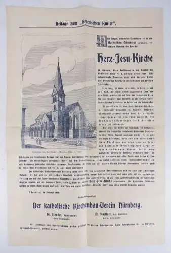 Kirchbau Verein Nürnberg 1899 Herz Jesu Kirche Dokument