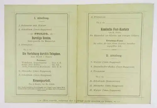 Liederkranz Kaufbeuren Faschings und Tanzunterhaltung 1899 Stadtsaalbau