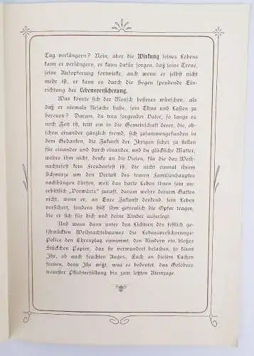 Werbung Lebensversicherung Ersparnis Bank Stuttgart 1898 Weihnachten