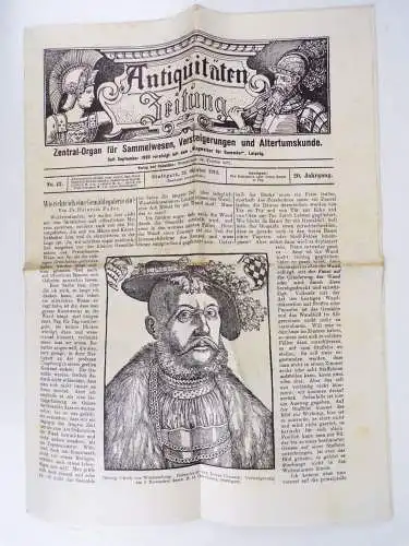 Antiquitäten Zeitung Sammelwesen Versteierung und Altertumskunde No 43  1912