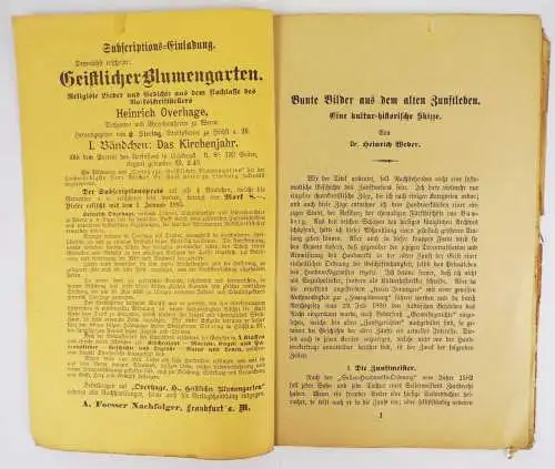 Bunte Bilder aus dem alten Zunftleben 1894 Heinrich Weber