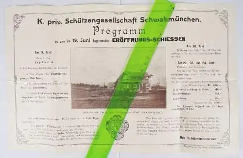 Altes Prospekt Schwabmünchen Eröffnungsschiessen Schützengesellschaft 1910