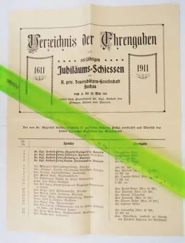 Prospekte Dachau Schützengesellschaft 1911 Feuerschützen Gesellschaft