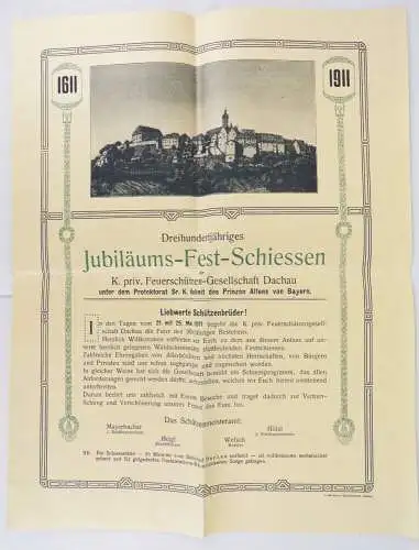 Prospekte Dachau Schützengesellschaft 1911 Feuerschützen Gesellschaft