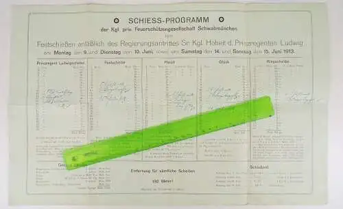 Schwabmünchen Schiess Programm 1913 Schützengesellschaft Prospekt 