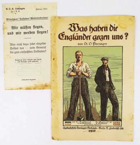 Was haben die Engländer gegen uns ? Kriegs Propaganda 1917 Linsingen