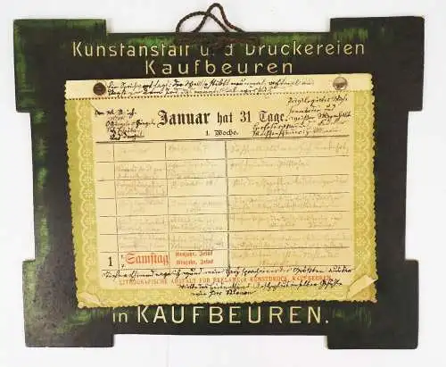 Kaufbeuren Kalender Reklame um 1900