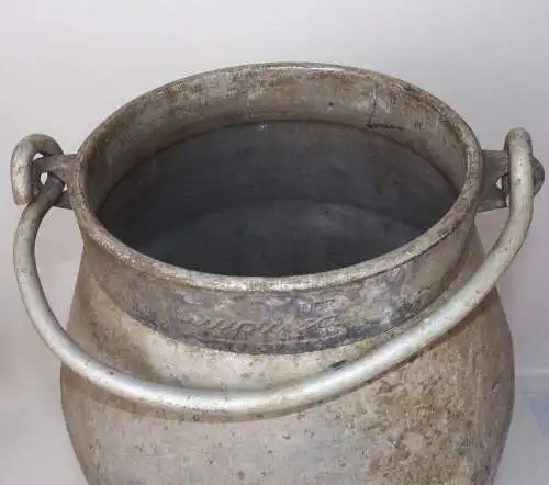 Alte Alu Milchkanne 10 Liter Aluminium Pflanzgefäß Gartendeko Vintage