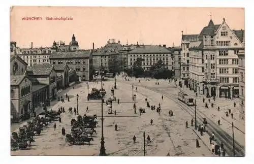 Ak München Bahnhofsplatz 1911