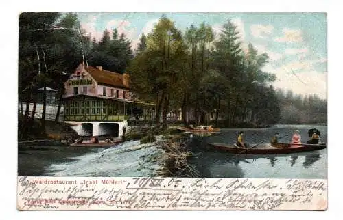 Ak Waldrestaurant Insel Mühlerl 1905 Eger Franzensbad Böhmen