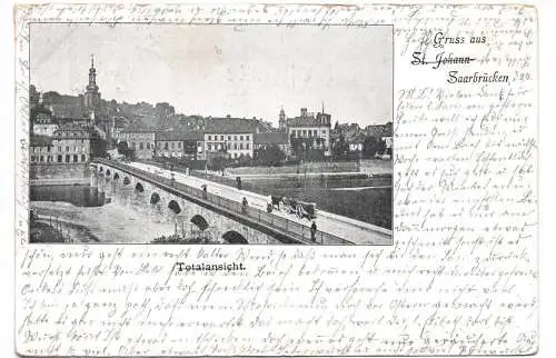 Ak Gruss aus St. Johann Saarbrücken 1901