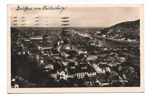 Foto Ak Heidelberg Blick von der Terrasse auf die Stadt 1926