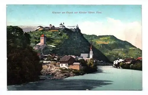 Ak Klausen am Eisack mit Kloster Säben Tirol Italien 1928