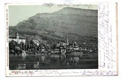 Ak Weggis u. der Rigi. Schweiz 1903