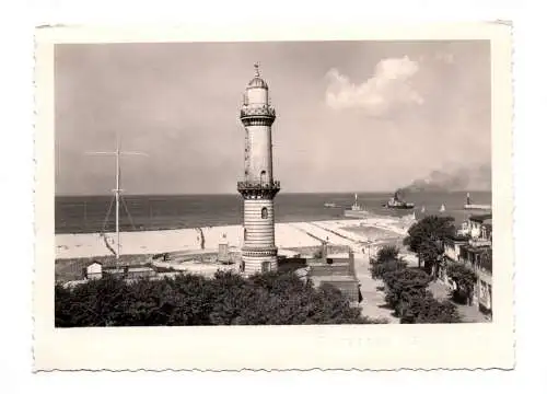 Foto Ak Ostseebad Warnemünde Leuchtturm