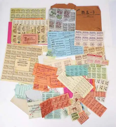 Konvolut Lebensmittelmarken München Bayern Schweinfurt 1 Weltkrieg 